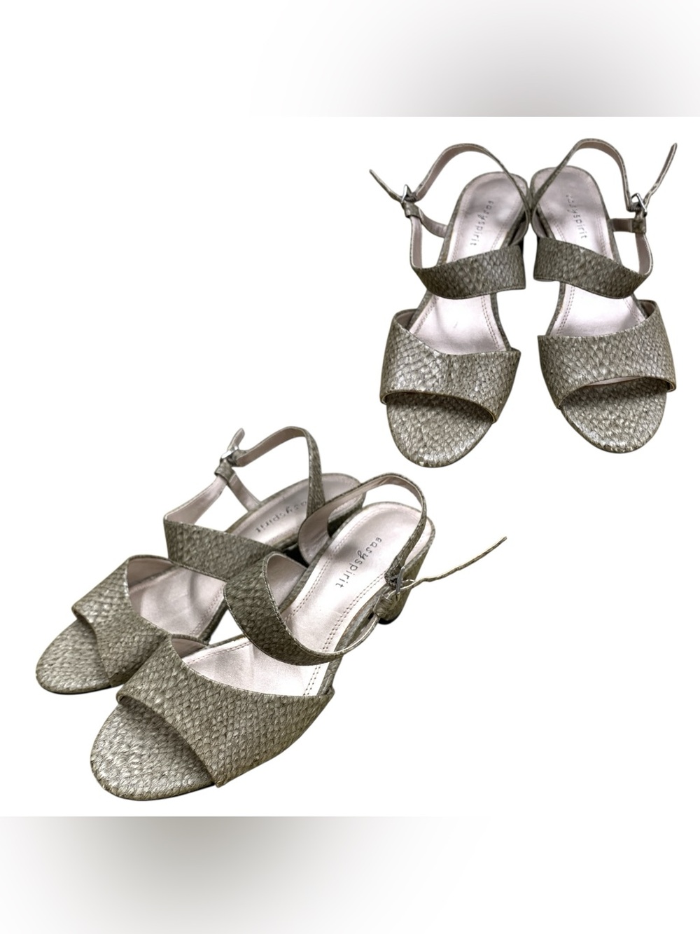 Easy Spirit Comfortiva Slingback Sandals in Metallic Taupe S7.5